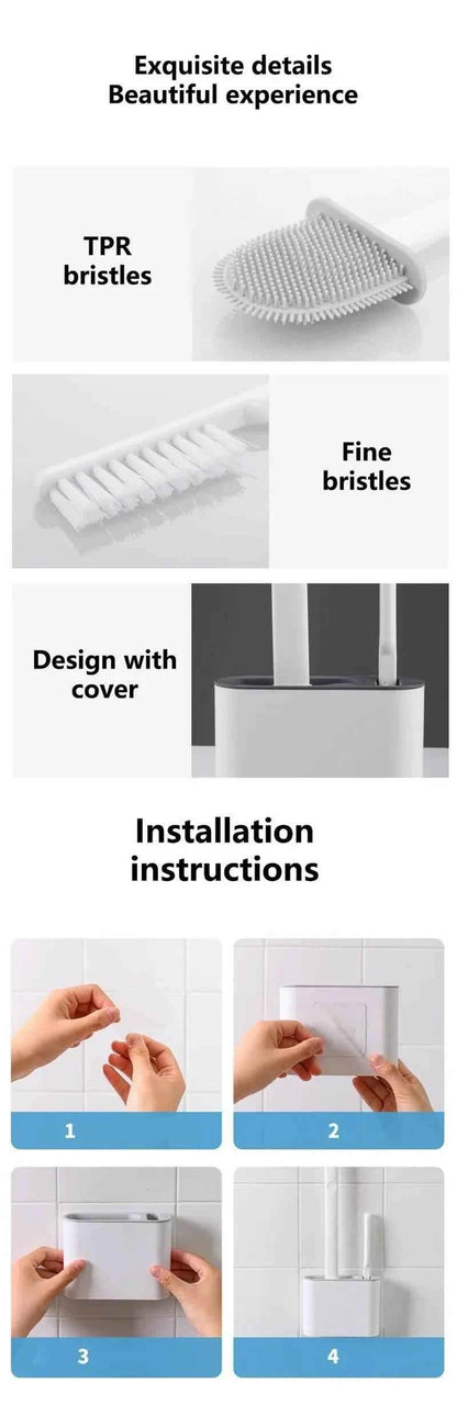 Wall Hanging Toilet Brush With Holder