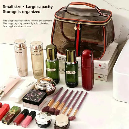 Luxury Sensation Handheld Cosmetic Bag Transparent Large Capacity Waterproof PVC Makeup Bag