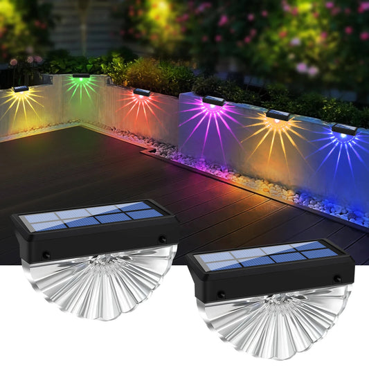 Solar Deck Outdoor Waterproof LED Lights for Patio Stairs Yard Garden Pathway Step and Fences Warm White/Color Changing Dabfavshop