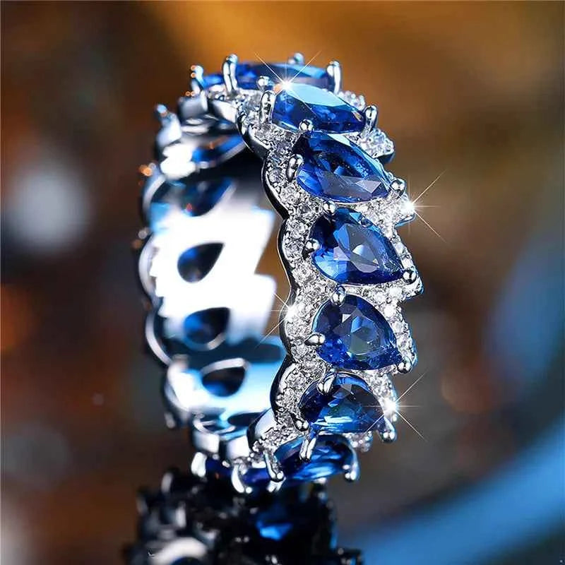 Blue Water Drop Ring