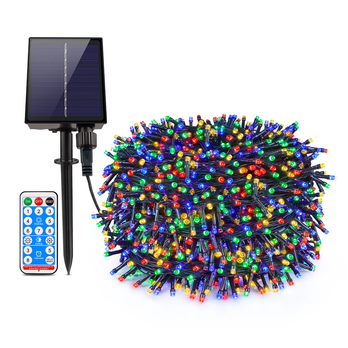 Solar Panel Fast Charge Outdoor String Fairy Light 100M 1000 LED Waterproof Large Lamp Christmas Garden Decor Dabfavshop