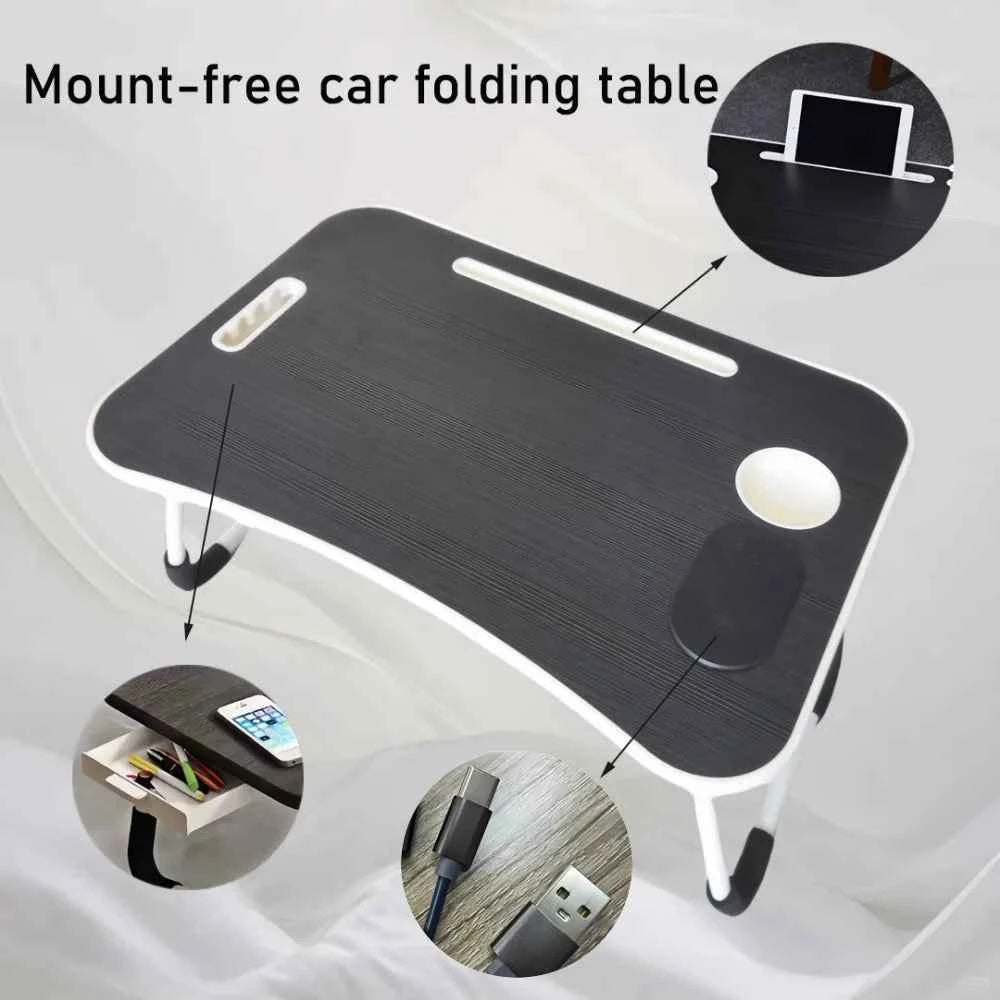 Simple, Sturdy and Durable, Wireless Charging, Foldable Small Table, Bed Laptop Table