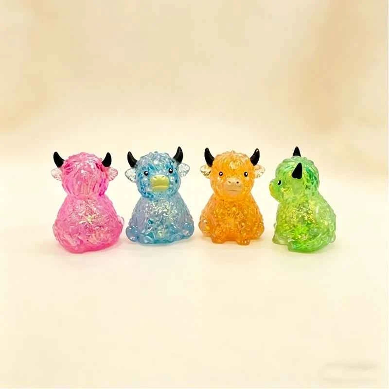 Cute Squishy Glitter Highland Cow Toy