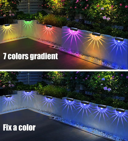 Solar Deck Outdoor Waterproof LED Lights for Patio Stairs Yard Garden Pathway Step and Fences Warm White/Color Changing Dabfavshop
