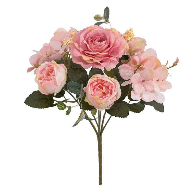 Artificial Flowers Silk Rose Bouquet Fake Plants Decoration Accessories
