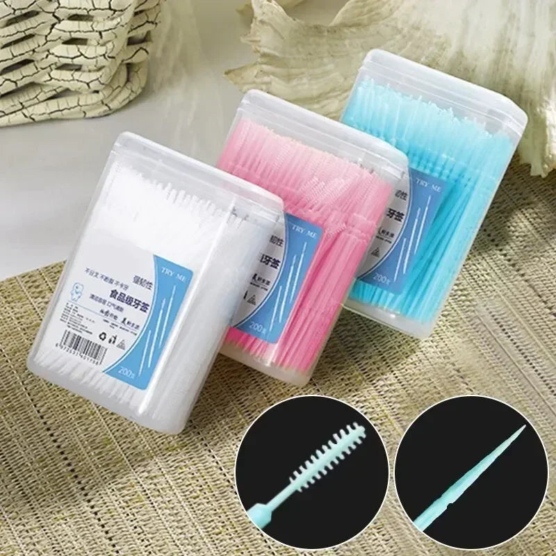 Portable Ultra Fine Toothpick Disposable Family Box Packed Pick Double Head High End Personality Creative Fruit Stick 200 Pieces Dabfavshop