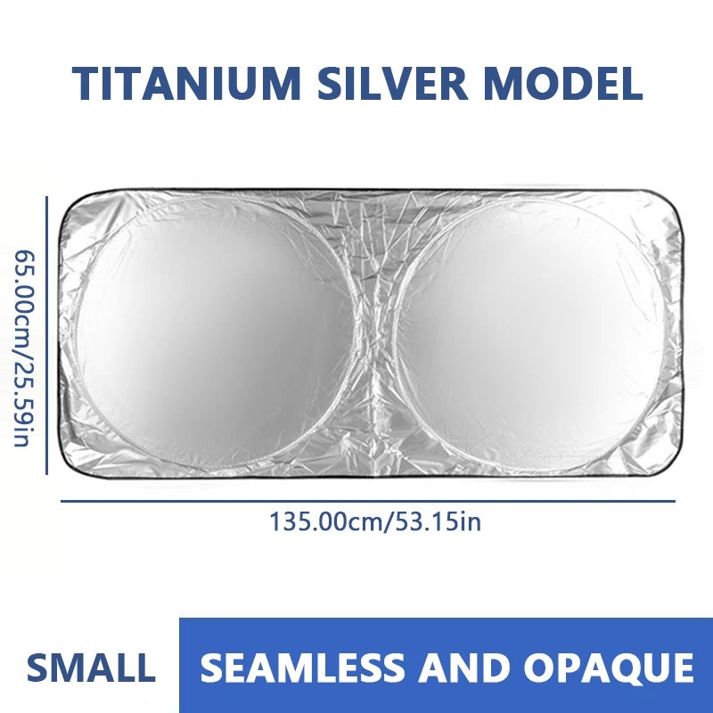 SEAMETAL Car Windshield Sun Shade Cover Front Window Sun Visor Protection Foldable Car Curtains for Summer Cooling UV Refletive Dabfavshop