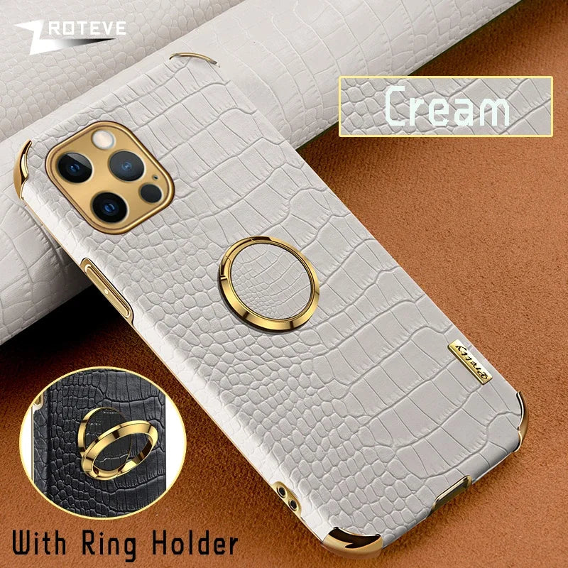 Crocodile Pattern Leather Cover For iPhone 14 13 11 12 Pro Max mini X XR XS max 7 8 Plus Cases
