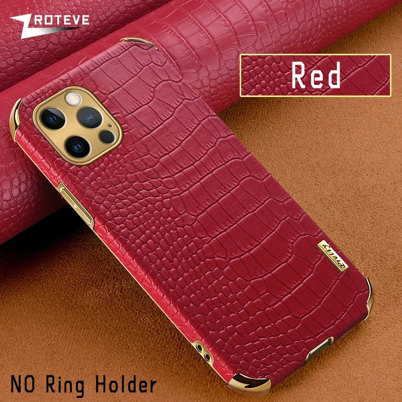 Crocodile Pattern Leather Cover For iPhone 14 13 11 12 Pro Max mini X XR XS max 7 8 Plus Cases