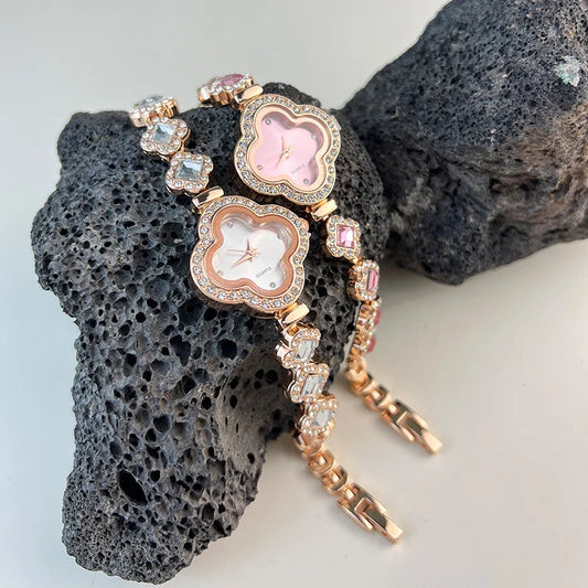 Four-leaf Clover Embedded Diamond Watch Dabfavshop