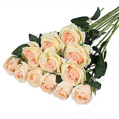 Realistic Artificial Rose Bouquet 12pcs