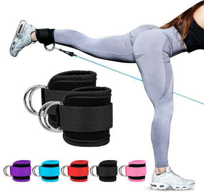Cable Ankle Straps Double D-Ring Ankle Cuffs For Gym Workouts Glutes Legs Strength Training Brace Support Sport Safety Abductors Dabfavshop