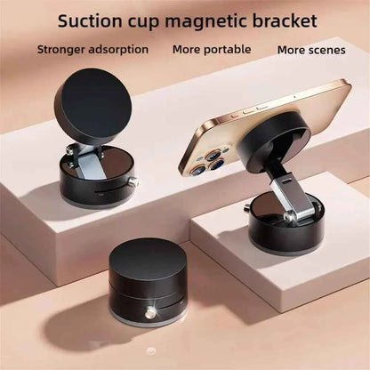 Portable Vacuum Magnetic Mobile Phone Bracket Adjustable Double-Sided Suction Cup Holder Lazy Stand For All Smartphone