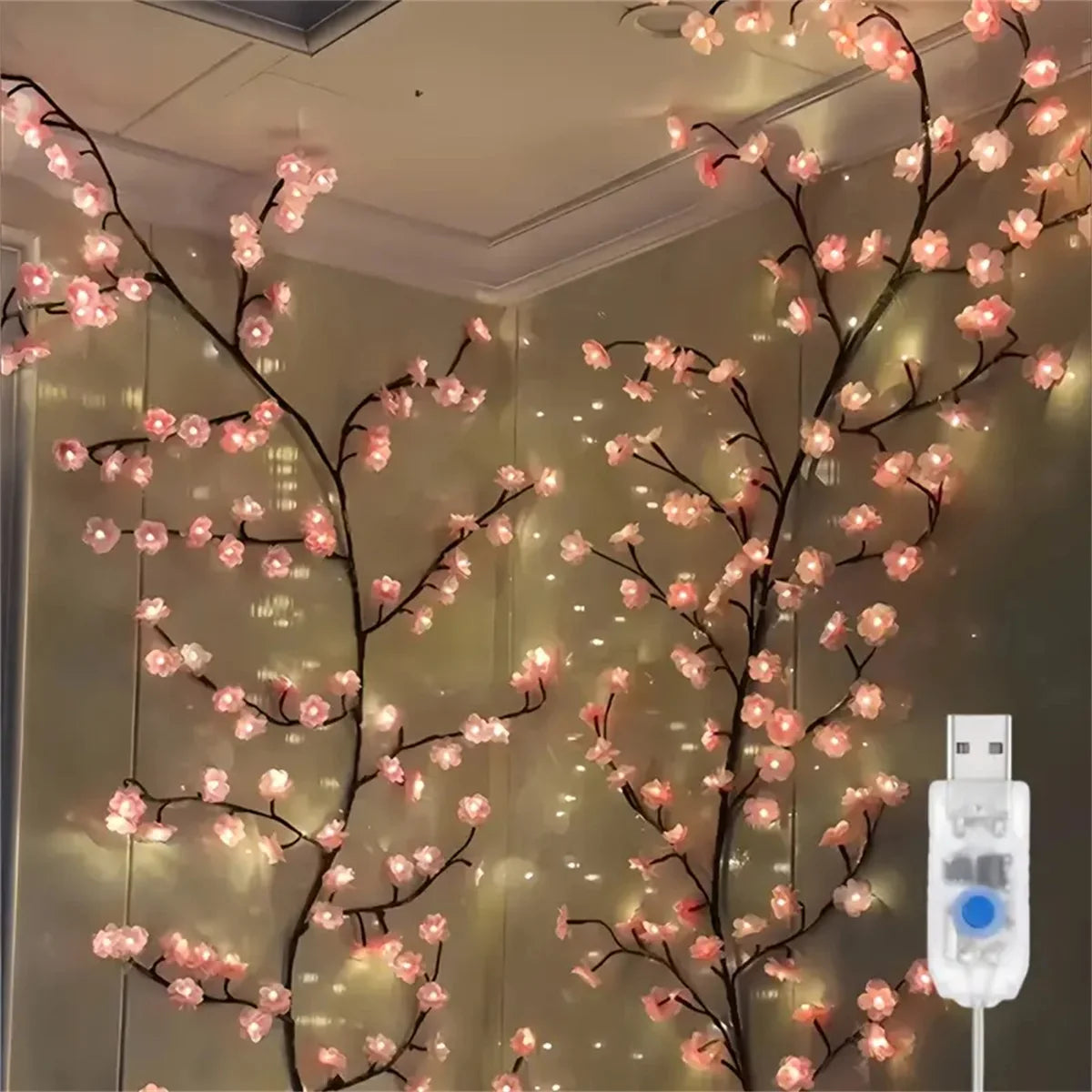 Cherry Blossom 96 Led USB Tree Branch Rattan Lights 8 Modes Colorful String Lamp Any Occasion Decoration Dabfavshop