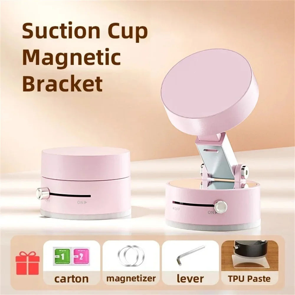 Portable Vacuum Magnetic Mobile Phone Bracket Adjustable Double-Sided Suction Cup Holder Lazy Stand For All Smartphone Dabfavshop