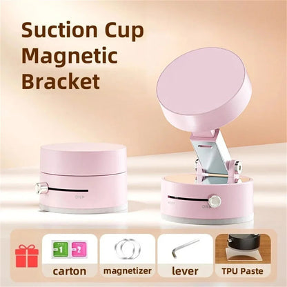 Portable Vacuum Magnetic Mobile Phone Bracket Adjustable Double-Sided Suction Cup Holder Lazy Stand For All Smartphone Dabfavshop