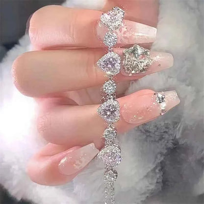 Pink Stone Heart Bracelet