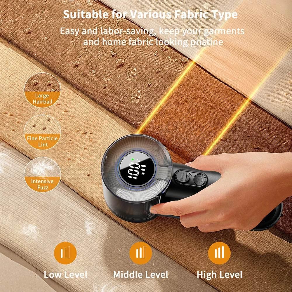 Rechargeable Fabric Shaver Electric Lint Remover with Digital Display - Dabfavshop