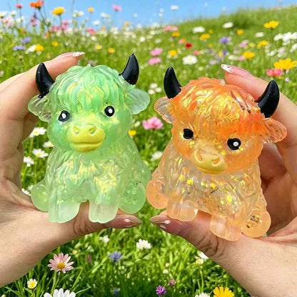 Cute Squishy Glitter Highland Cow Toy