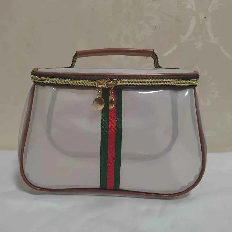 Luxury Sensation Handheld Cosmetic Bag Transparent Large Capacity Waterproof PVC Makeup Bag