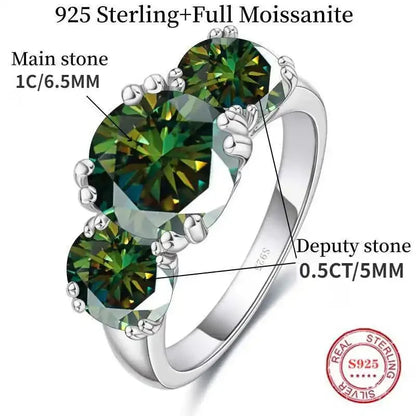 2CT Moissanite Ring VVS1 Lab Diamond Solitaire Ring Dabfavshop