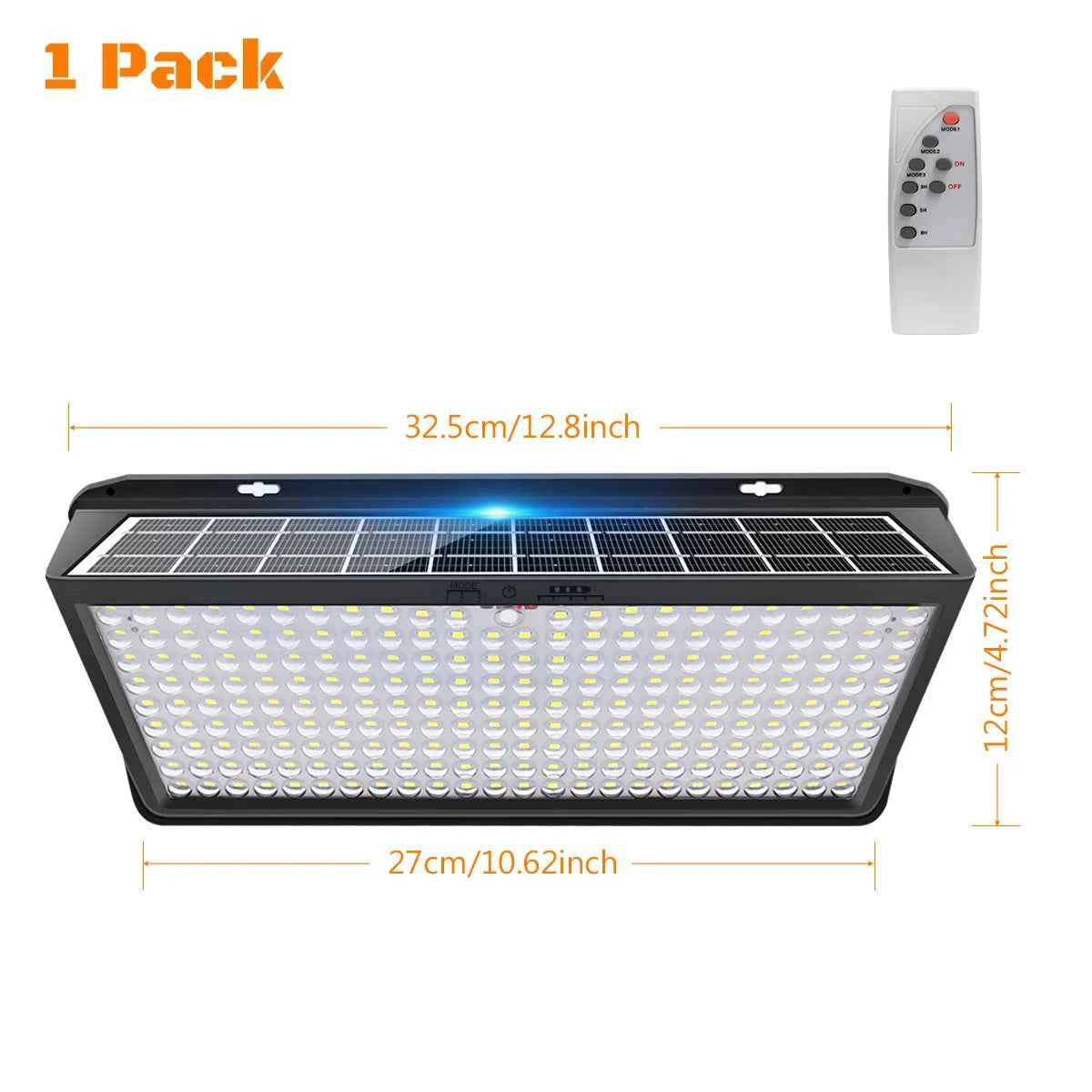 Solar Lights Outdoor Waterproof Motion Sensor 258 LED Solar Flood Light Solar Security Wall Lights with 3 Modes IP65 Waterproof