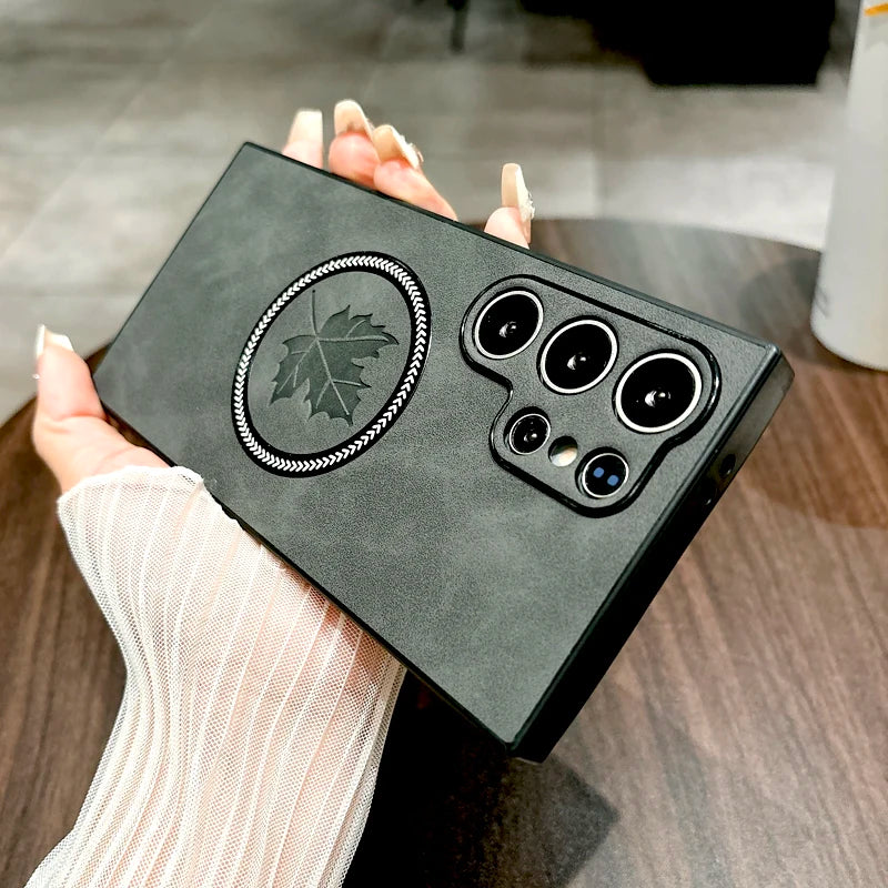 Retro Leather Case For Samsung Galaxy S26 S25 S24 S23 S22 S21 Note 20 Ultra FE Note20 S 26 25 24 S24FE S25FE For Magsafe Cover