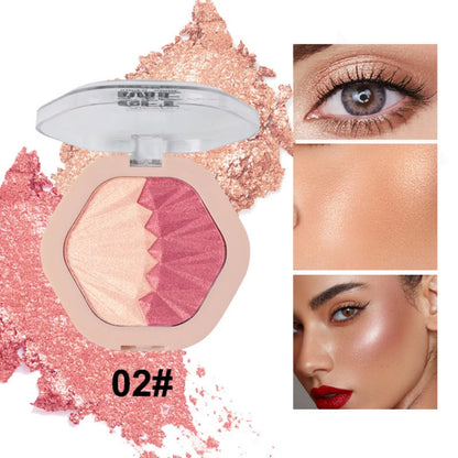 Natural fine shimmer eye shadow blush for multiple uses