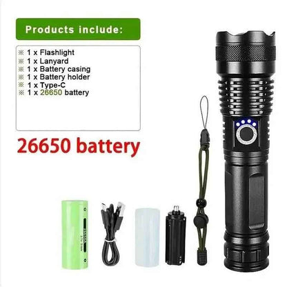 Ultra Powerful LED Flashlight Rechargeable Torch Tactical Lantern