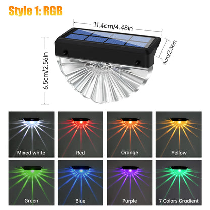 Solar Deck Outdoor Waterproof LED Lights for Patio Stairs Yard Garden Pathway Step and Fences Warm White/Color Changing Dabfavshop