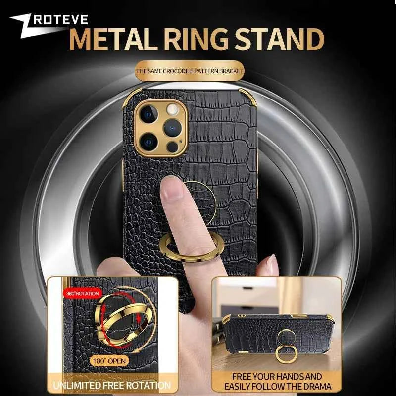 Crocodile Pattern Leather Cover For iPhone 14 13 11 12 Pro Max mini X XR XS max 7 8 Plus Cases