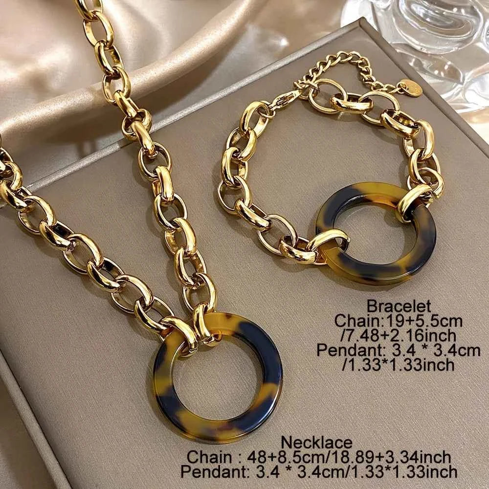 Punk Chunky Gold Jewelry Set