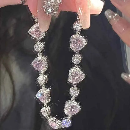 Pink Stone Heart Bracelet