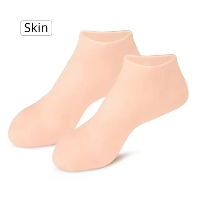 Silicone mask cover, ear-mounted fixed mask to moisturize and absorb essence, reusable hydrating three-piece set, gloves, foot c