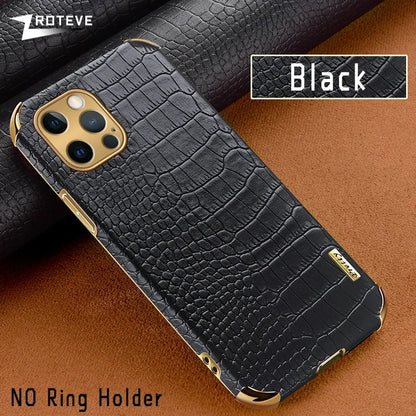 Crocodile Pattern Leather Cover For iPhone 14 13 11 12 Pro Max mini X XR XS max 7 8 Plus Cases