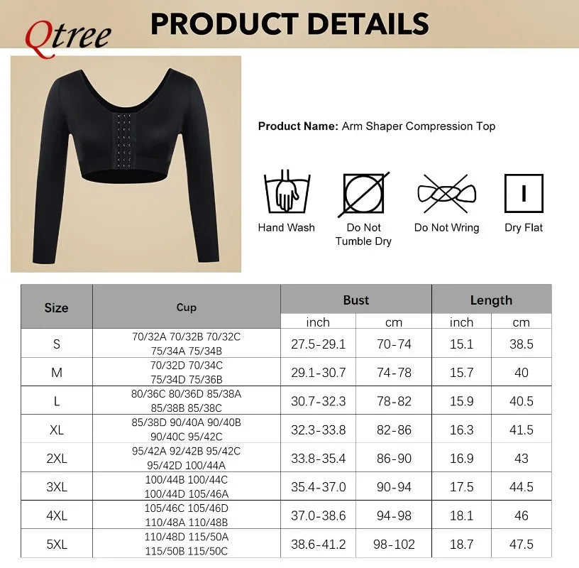 Women Arm Shapers Daily Body Shaper Long Sleeves Dabfavshop