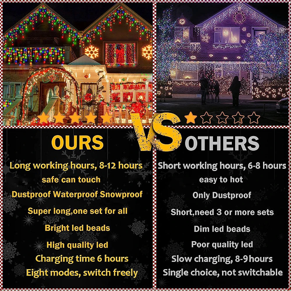 Solar Street Garden Decoration Solar Curtain Lighting Outdoor LED String Lights 3.5M/7.5M Waterproof Curtain Light Dabfavshop