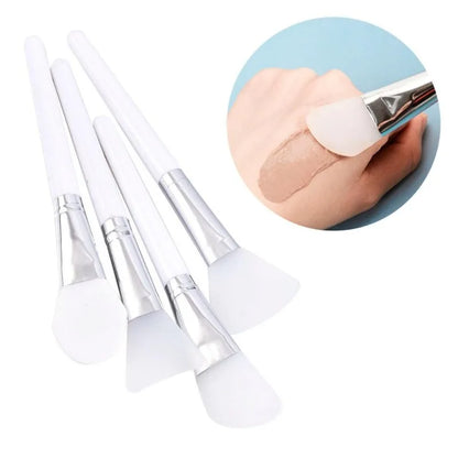 4Pcs/set White Makeup Silicone Facial Mask Brush Professional Mud Cream Brushes