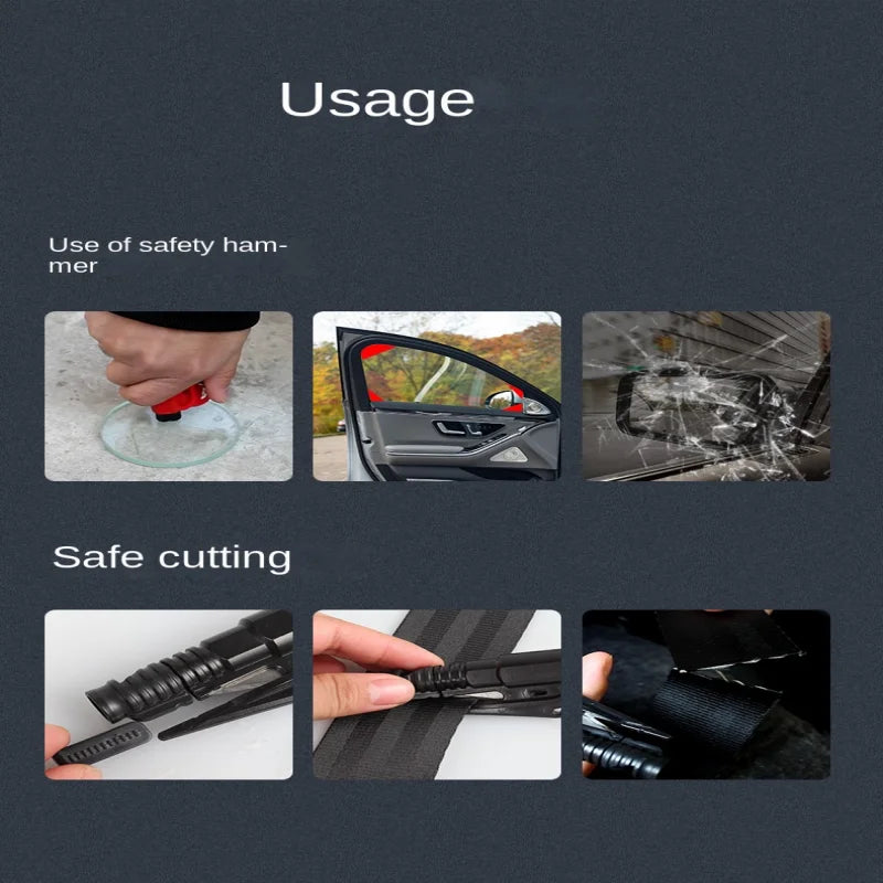 Mini Safety Hammer Car Emergency Rescue Kit Key Chain Knife Life Saving Seat Belt Cutter Window Breaker Glass Dabfavshop