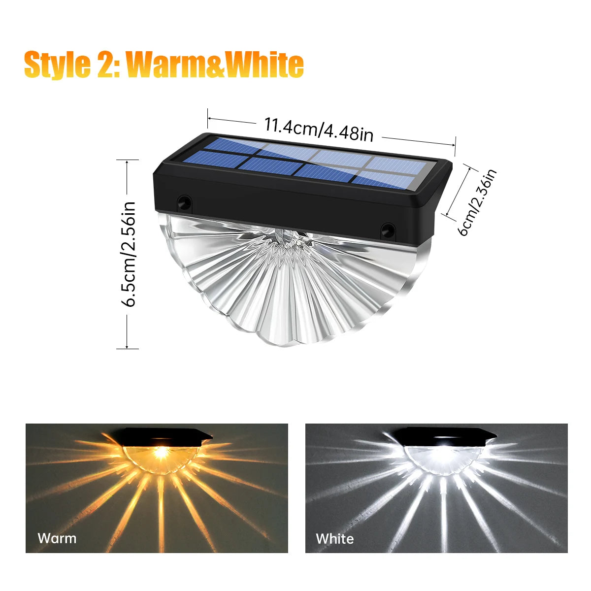 Solar Deck Outdoor Waterproof LED Lights for Patio Stairs Yard Garden Pathway Step and Fences Warm White/Color Changing Dabfavshop