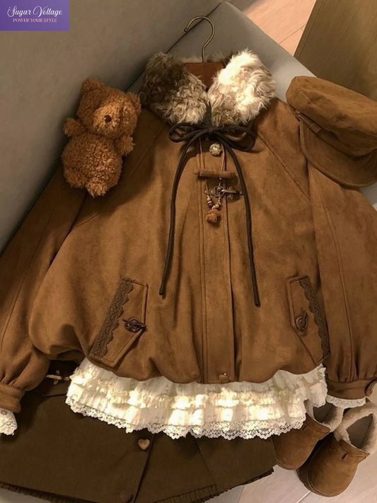 Two Piece Set Women Loose V-Neck Bow Sweater