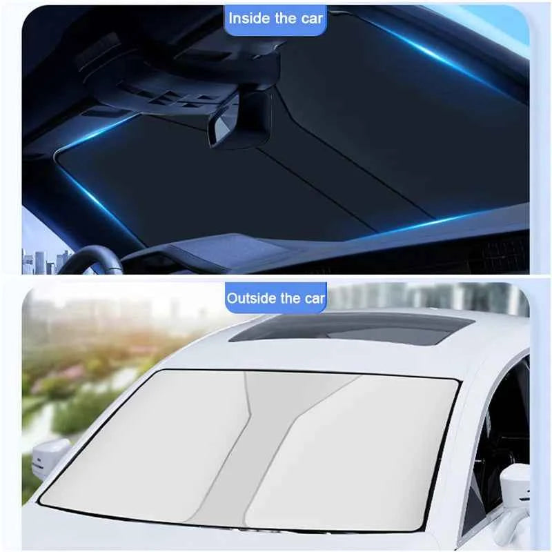 SEAMETAL Car Windshield Sun Shade Cover Front Window Sun Visor Protection Foldable Car Curtains for Summer Cooling UV Refletive