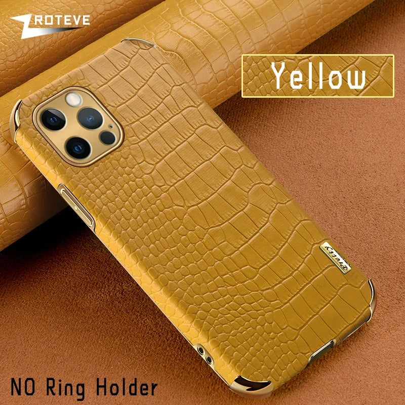 Crocodile Pattern Leather Cover For iPhone 14 13 11 12 Pro Max mini X XR XS max 7 8 Plus Cases