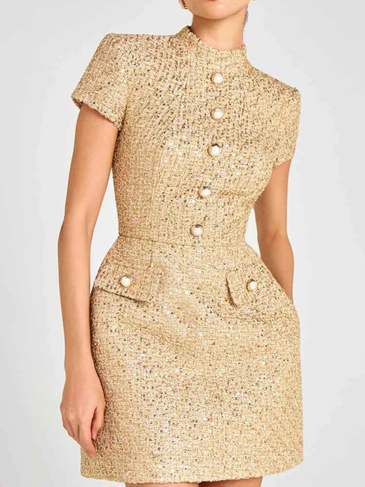 Elegant Vintage Short Sleeve Dress