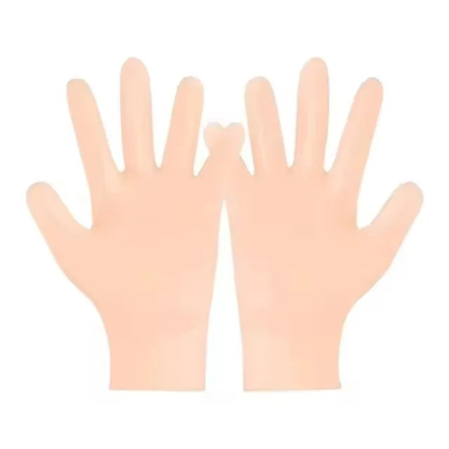 Silicone mask cover, ear-mounted fixed mask to moisturize and absorb essence, reusable hydrating three-piece set, gloves, foot c