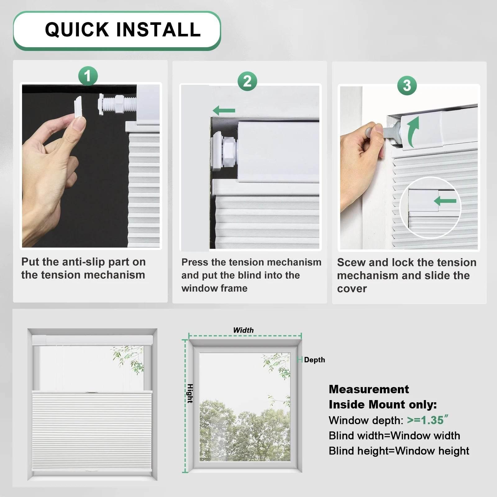 SnapFit Cordless Shades – No Drill, Instant Privacy & Light Control - Dabfavshop