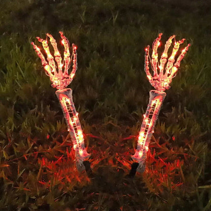 Halloween Solar Ghost Hand LED Light String, Ghost Festival Courtyard Atmosphere Decoration Light, Copper Wire Ground Plug Light Dabfavshop