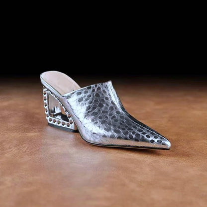 Women's Genuine Leather Leopard Print Cowhide High-Heeled Wedge