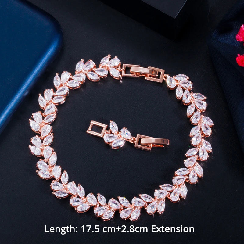 BeaQueen Trendy Green and White Cubic Zirconia Stone Silver Color Tennis Bracelets Dress Jewelry Accessories Gift for Women B100 Dabfavshop