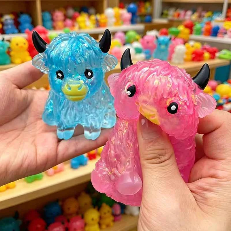 Cute Squishy Glitter Highland Cow Toy